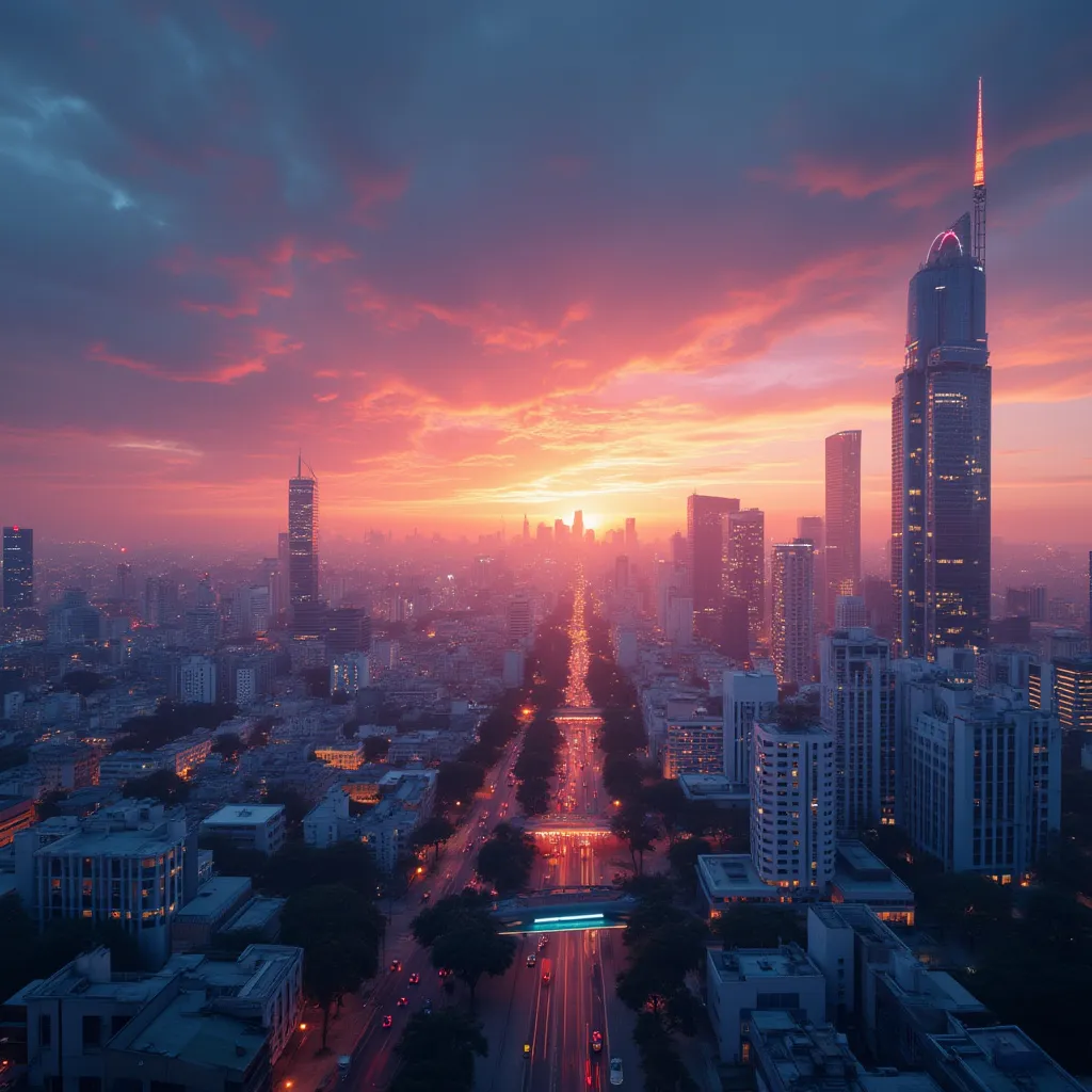 Banner futurista de la ciudad de Buenos Aires